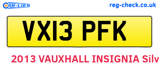 VX13PFK are the vehicle registration plates.