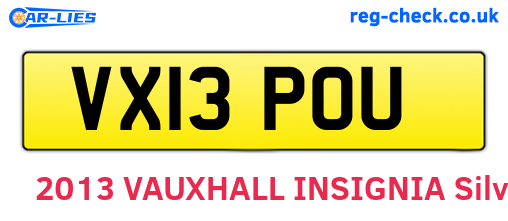 VX13POU are the vehicle registration plates.