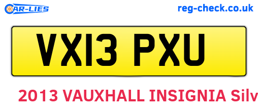 VX13PXU are the vehicle registration plates.