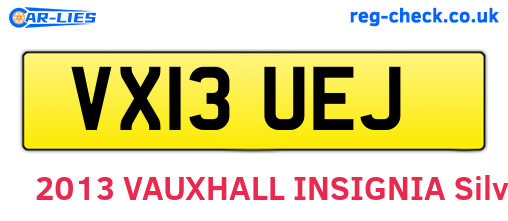 VX13UEJ are the vehicle registration plates.