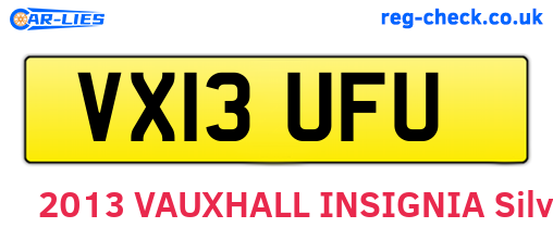 VX13UFU are the vehicle registration plates.