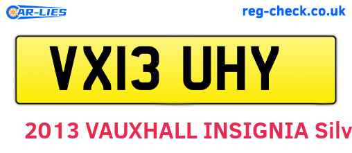 VX13UHY are the vehicle registration plates.