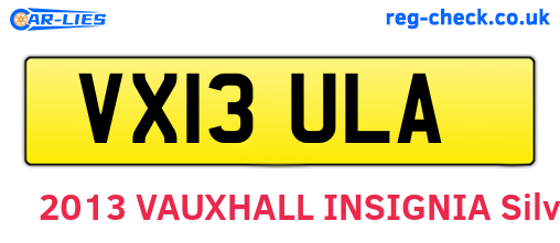 VX13ULA are the vehicle registration plates.