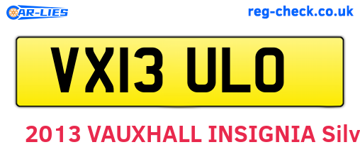 VX13ULO are the vehicle registration plates.