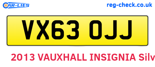 VX63OJJ are the vehicle registration plates.