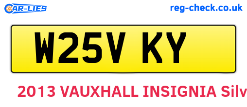 W25VKY are the vehicle registration plates.