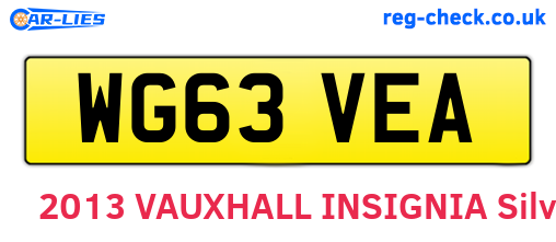 WG63VEA are the vehicle registration plates.