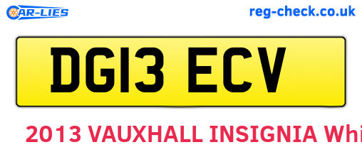 DG13ECV are the vehicle registration plates.