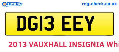 DG13EEY are the vehicle registration plates.