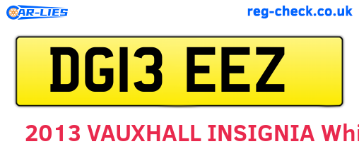 DG13EEZ are the vehicle registration plates.