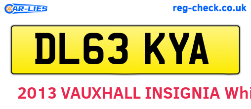 DL63KYA are the vehicle registration plates.
