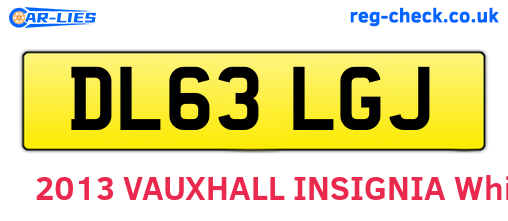 DL63LGJ are the vehicle registration plates.