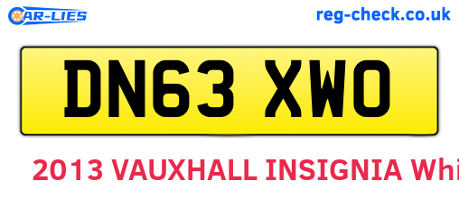 DN63XWO are the vehicle registration plates.