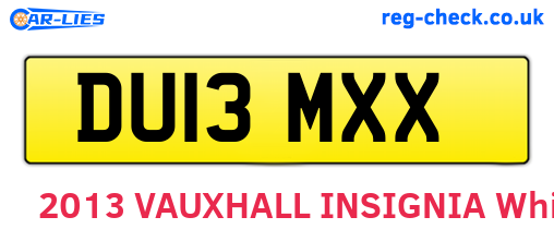 DU13MXX are the vehicle registration plates.