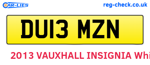 DU13MZN are the vehicle registration plates.