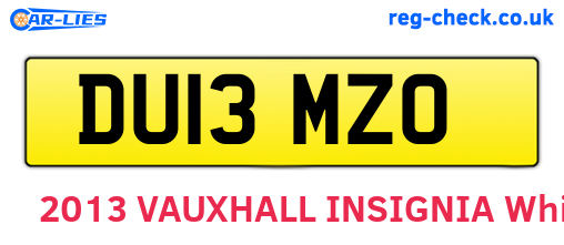 DU13MZO are the vehicle registration plates.
