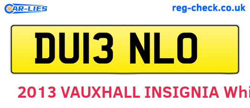 DU13NLO are the vehicle registration plates.