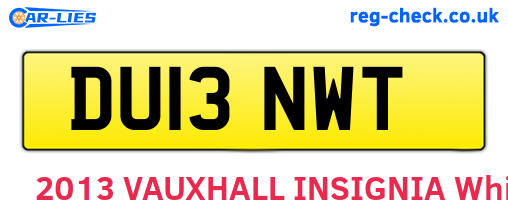 DU13NWT are the vehicle registration plates.