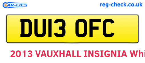 DU13OFC are the vehicle registration plates.