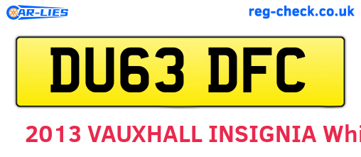 DU63DFC are the vehicle registration plates.