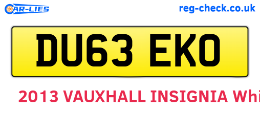 DU63EKO are the vehicle registration plates.