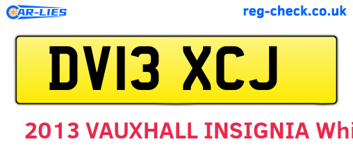 DV13XCJ are the vehicle registration plates.