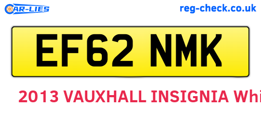 EF62NMK are the vehicle registration plates.