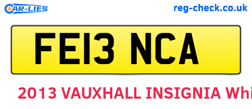 FE13NCA are the vehicle registration plates.