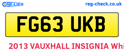 FG63UKB are the vehicle registration plates.