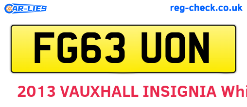 FG63UON are the vehicle registration plates.