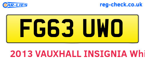FG63UWO are the vehicle registration plates.