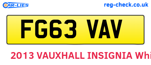 FG63VAV are the vehicle registration plates.