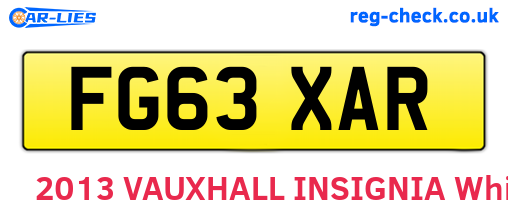 FG63XAR are the vehicle registration plates.