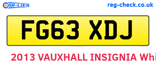 FG63XDJ are the vehicle registration plates.