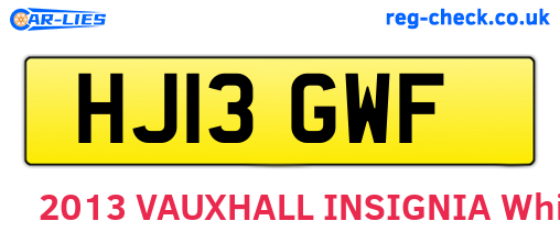 HJ13GWF are the vehicle registration plates.