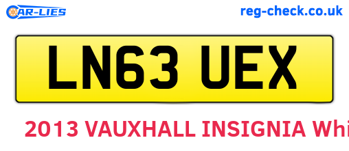 LN63UEX are the vehicle registration plates.
