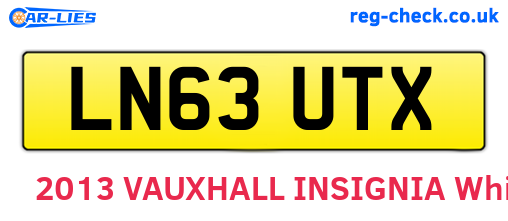 LN63UTX are the vehicle registration plates.