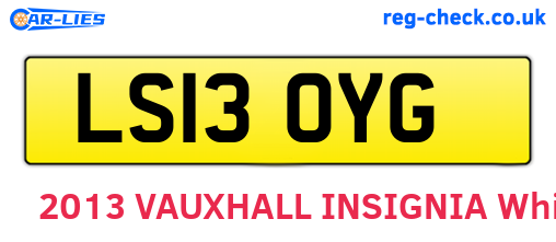 LS13OYG are the vehicle registration plates.