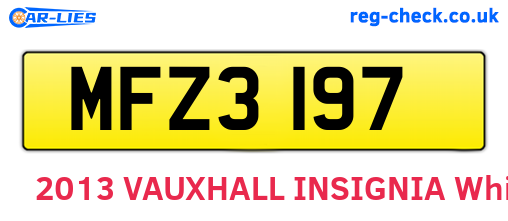 MFZ3197 are the vehicle registration plates.