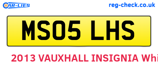 MS05LHS are the vehicle registration plates.