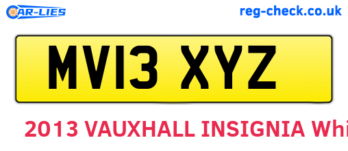 MV13XYZ are the vehicle registration plates.