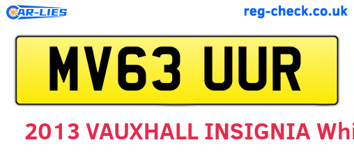 MV63UUR are the vehicle registration plates.
