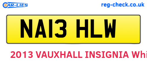 NA13HLW are the vehicle registration plates.