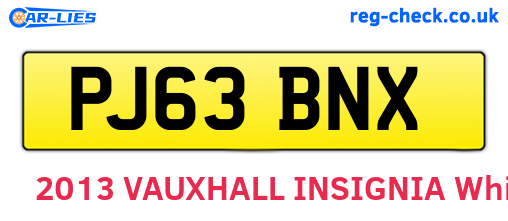 PJ63BNX are the vehicle registration plates.