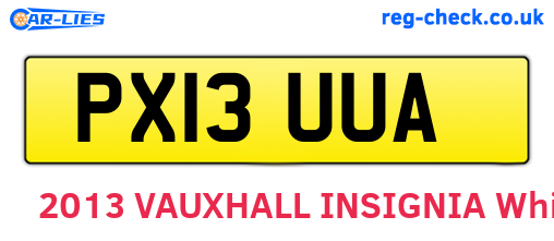 PX13UUA are the vehicle registration plates.