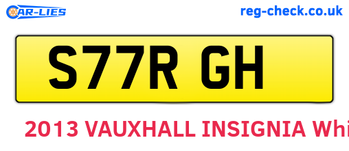 S77RGH are the vehicle registration plates.