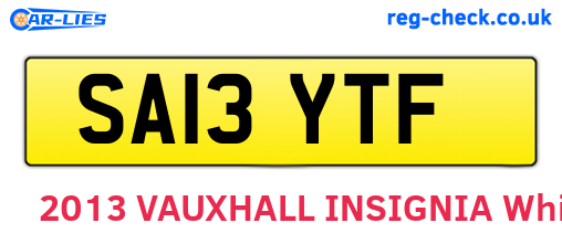 SA13YTF are the vehicle registration plates.