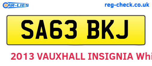 SA63BKJ are the vehicle registration plates.