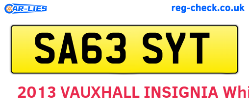 SA63SYT are the vehicle registration plates.