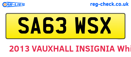 SA63WSX are the vehicle registration plates.